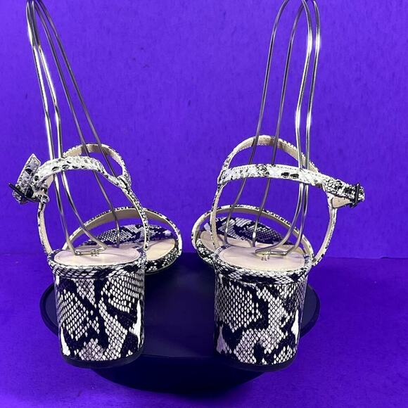 Pelle Moda Snake Print Alicia Open Toe Block Heeled Sandal Shoe Size 10M-NEW - Picture 4 of 9